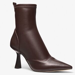 Michael Kors Chocolate Brown “Clara” Heeled Ankle Boots, Size 7